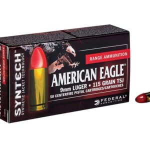 FEDERAL 9MM LUGER 124GR TSJ SYNTHETIC JACKET AMERICAN EAGLE (50pcs)