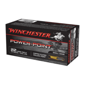 WINCHESTER POWER POINT 22LR 40GR HP COPPER PLATED (500 RDS)