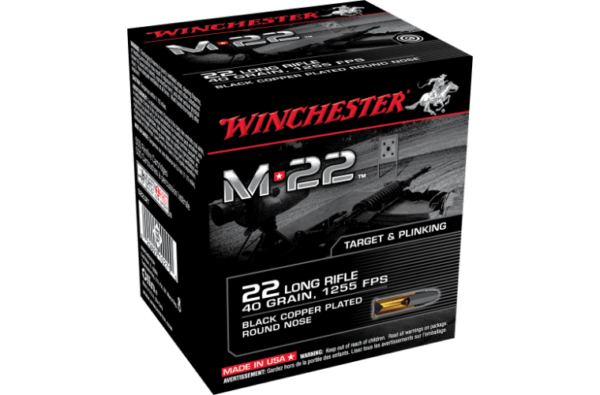 WINCHESTER M22 22LR 40GR BLACK COPPER PLATED ROUND NOSE (500 PACK)