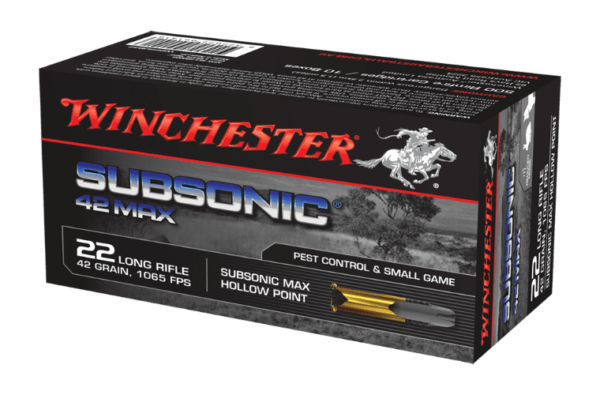 WINCHESTER SUBSONIC MAX 22LR 42GR HP – 50 PACK