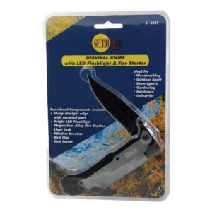 GF THUNDER 5-IN-1 FOLDING KNIFE W/ LED LIGHT & FIRE STARTER