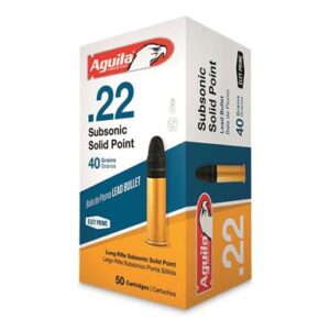 Aguila Subsonic Solid Point, .22LR, LRN, 40 Grain, 500 Rounds
