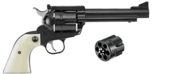 Ruger Blackhawk Convertible Flattop 45 Colt/45 ACP, 5.5", Ivory Grips, Blue