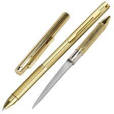 CONCEALED STAINLESS STEEL PEN KNIFE GOLD 2.13″