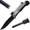 GF THUNDER 5-IN-1 FOLDING KNIFE W/ LED LIGHT & FIRE STARTER