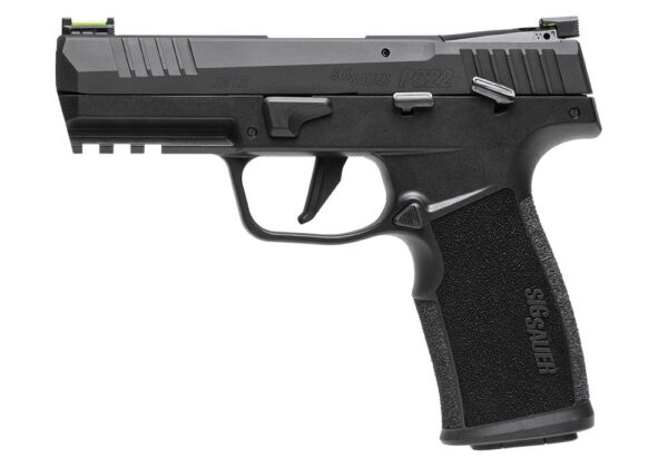 Sig Sauer P322 22 LR Caliber with 4" Threaded Barrel, 20+1 Capacity, Black Finish Picatinny Rail Frame, Serrated/Optic - 20+1 Rounds | 4" Barrel | Polymer Grips | Blue/Black | 3-Dot Sights